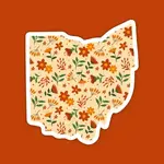 The State Stickers Ohio Fall Floral State Sticker