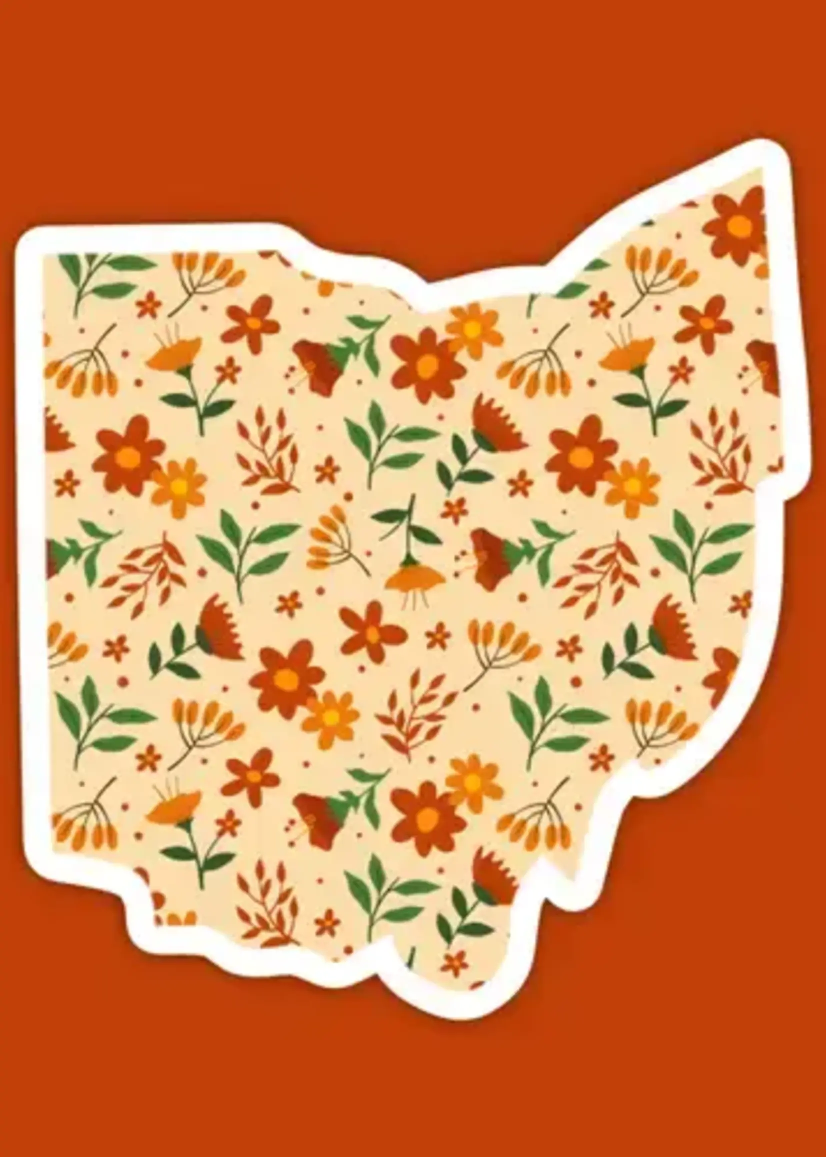 The State Stickers Ohio Fall Floral State Sticker