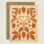 The Wild Wander Love You Strawberry Floral Greeting Card