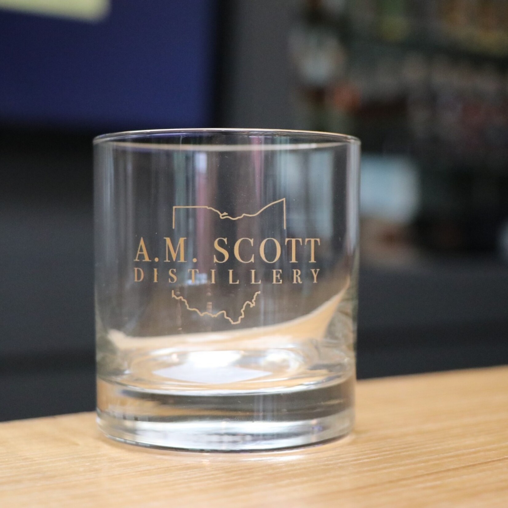 AM Scott Distillery A.M. Scott Distillery 8oz Rocks Glass - Gold Ink