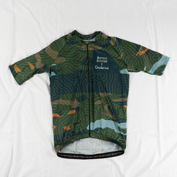 Cadence Collection Cadence x Bicycle Station Men's Jersey Green Topo