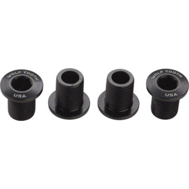 Wolf Tooth Components Wolf Tooth Set of Chainring Bolts for 104 x 30T Rings (10 mm long) 4-Pieces, Black