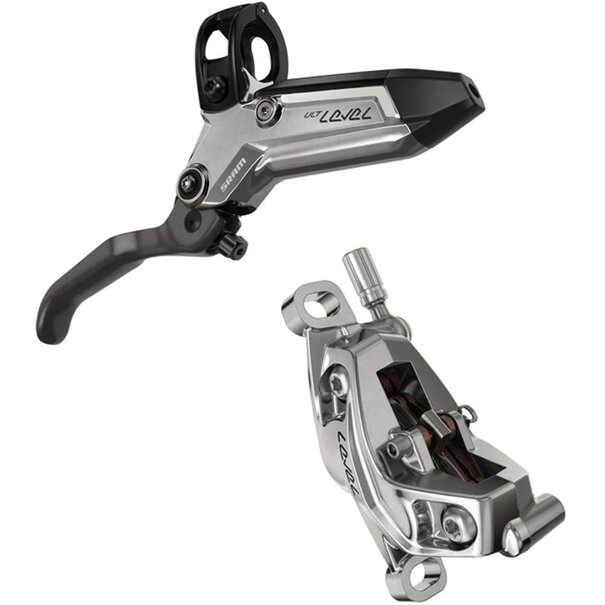 SRAM SRAM Level Ultimate Disc Brake Stealth 4 Piston - Carbon Lever, Ti Hardware, Reach Adj, Clear Ano Front 950mm Hose (includes MMX Clamp, Rotor/Bracket sold separately) C1