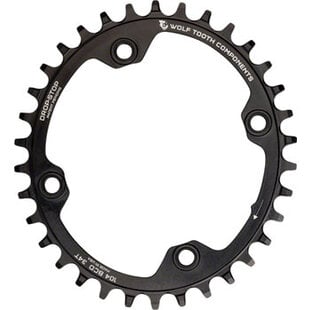 Wolf Tooth Elliptical 104 BCD Chainring - 34t, 104 BCD, 4-Bolt, Drop-Stop A, Black