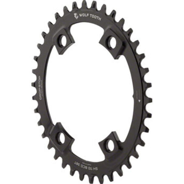 Wolf Tooth Components Wolf Tooth Elliptical Shimano 110 Asymmetric BCD Chainring - 40t, 110 Asymmetric BCD, 4-Bolt, Drop-Stop, For Shimano Cranks, Black