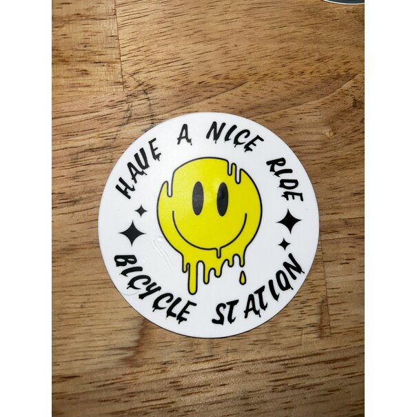 The Bicycle Station Have A Nice Ride Sticker 3"x3"