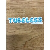 Tubeless Bicycle Station Die Cut Sticker 5"x1.1" Blue