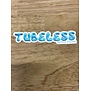 Tubeless Bicycle Station Die Cut Sticker 5"x1.1" Blue