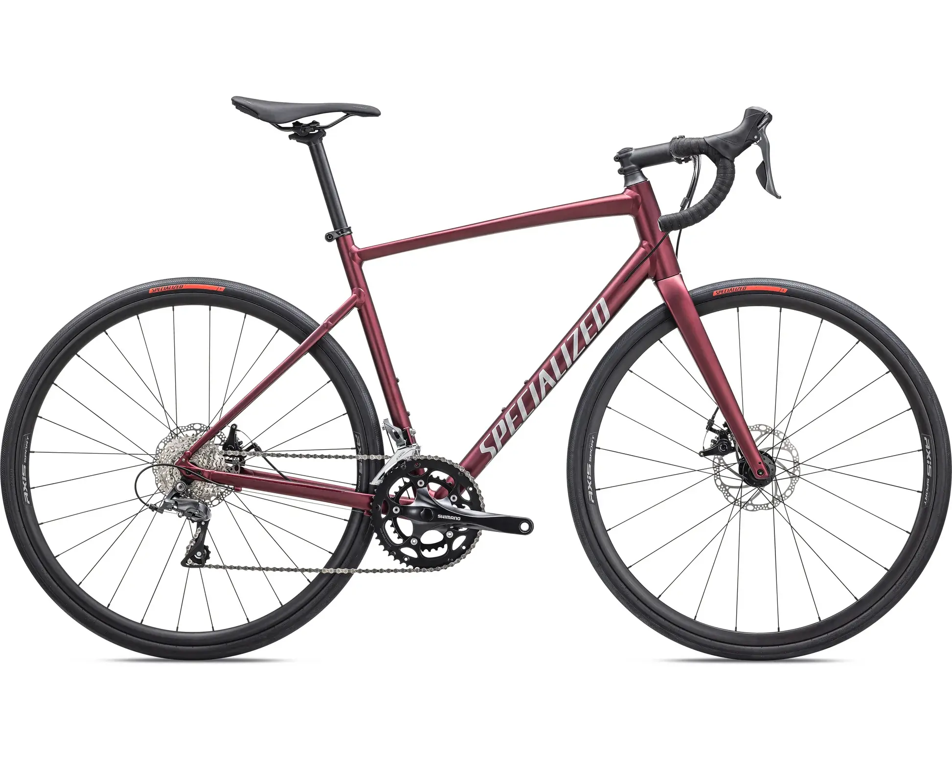 Specialized Allez E5 Disc Satin Maroon Silver Dust Flo Red 56 THE BICYCLE STATION