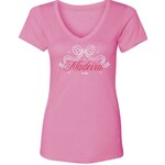 Ladies V-Neck Interlock Soft Blend Tee