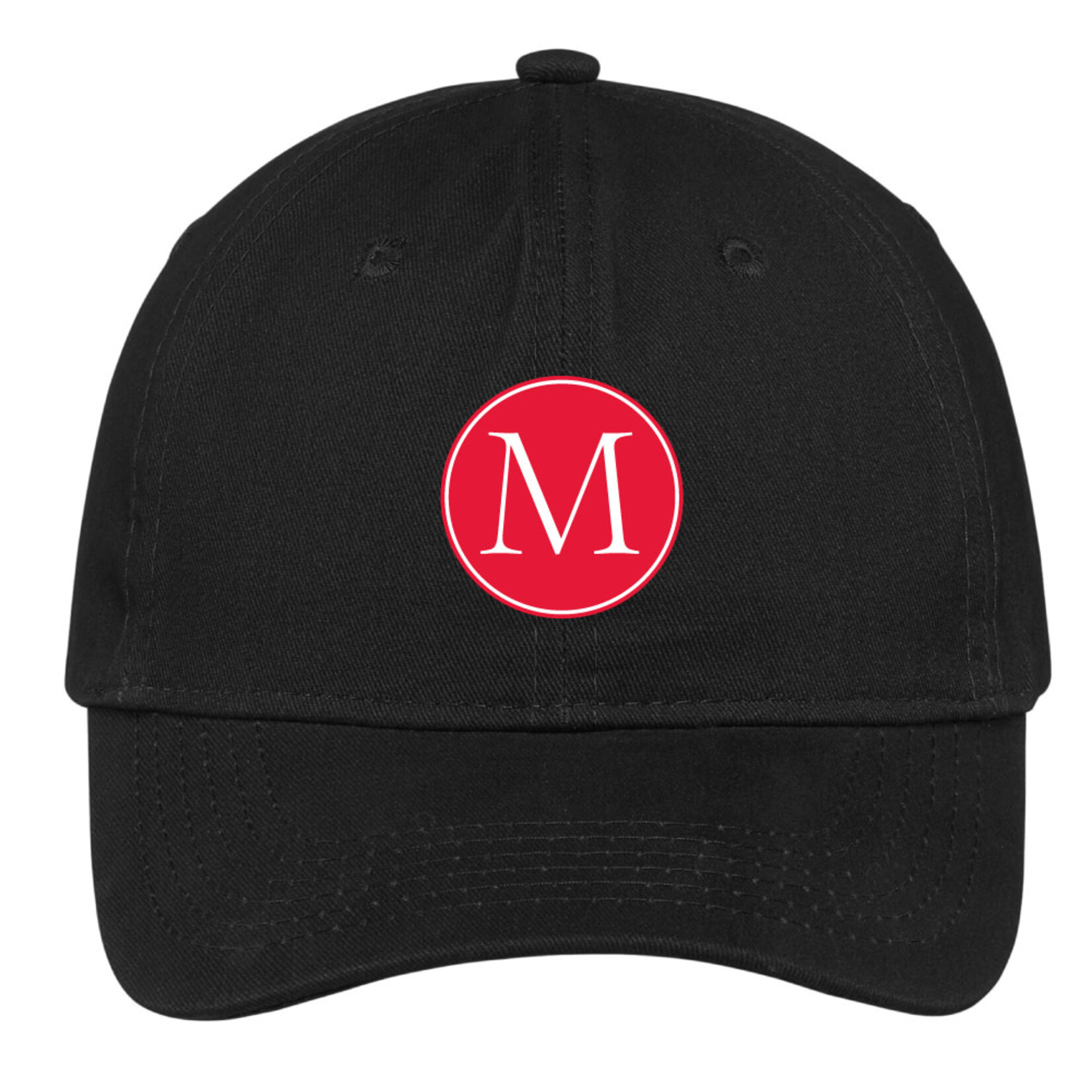 Washed Twill Cap Black Circle M