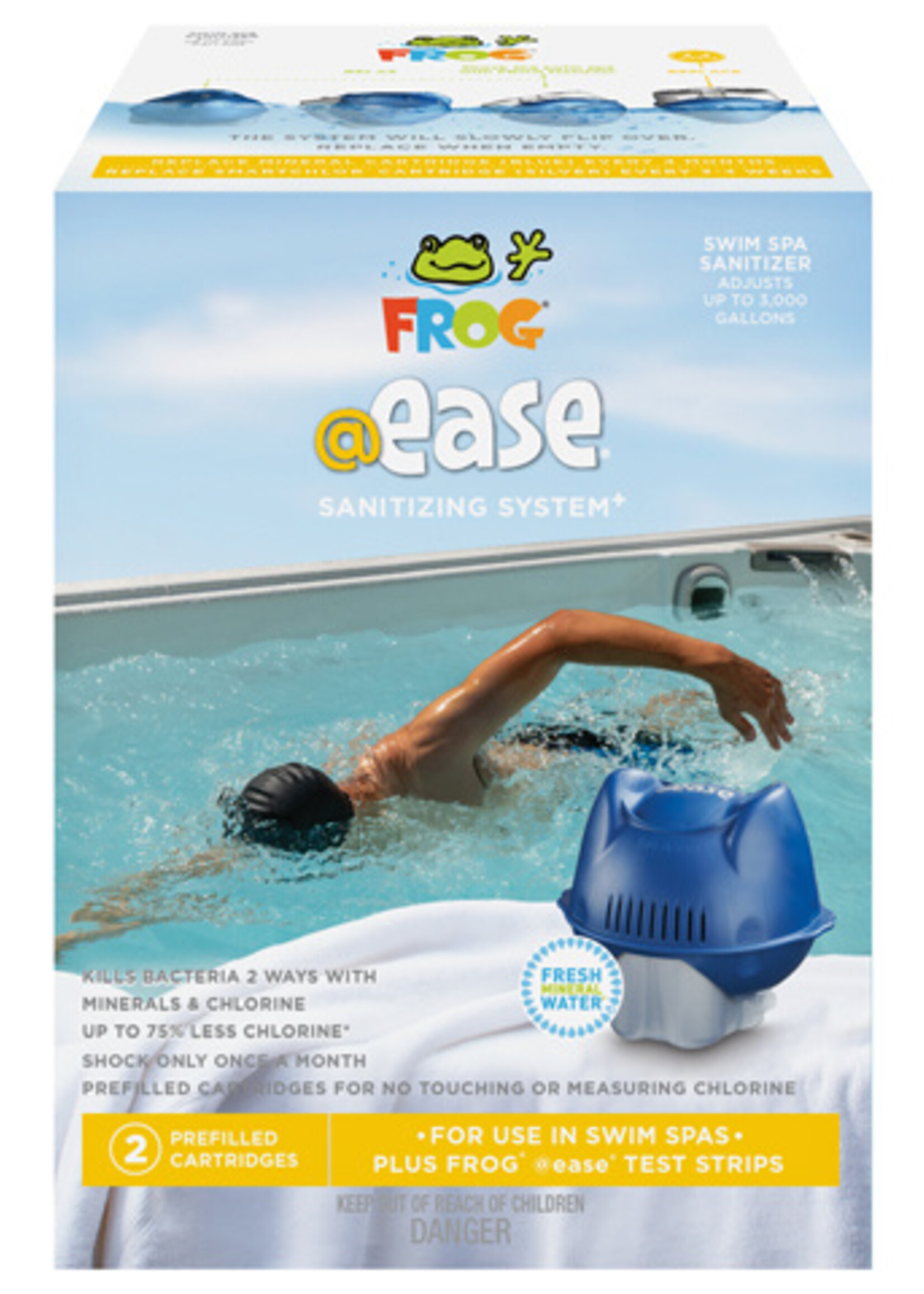 @Ease Frog  @Ease Floating Sanitizing System for SWIM SPAS (Blue & Silver Ball)