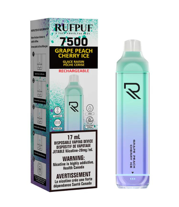 RufPuf Grape Peach Cherry RufPuf 7500 Disposable