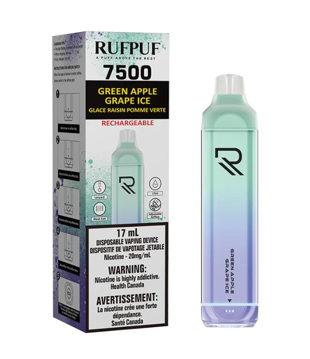 RufPuf Green Apple Grape Ice RufPuf 7500 Disposable
