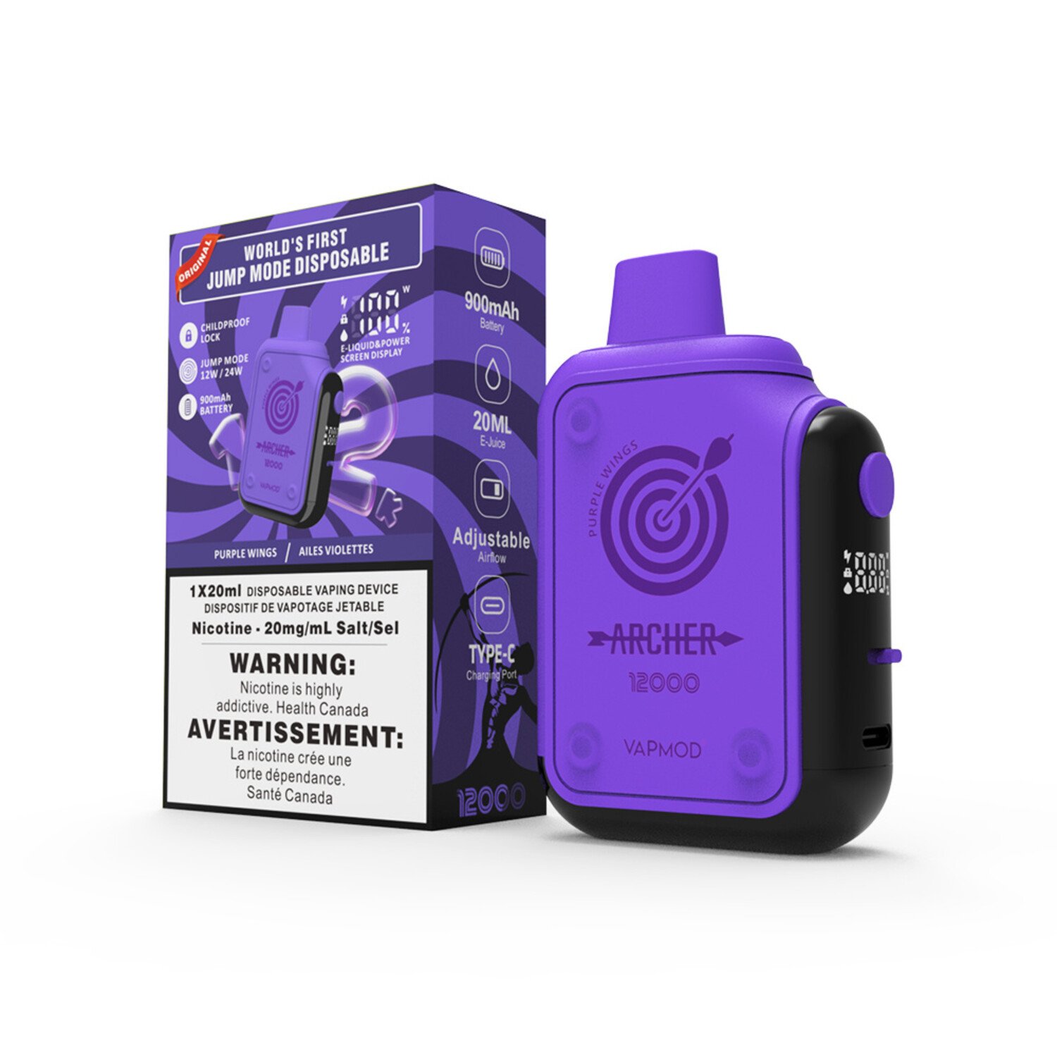 Vapmod Archer Purple Wings Vapmod Archer 12000 Disposable