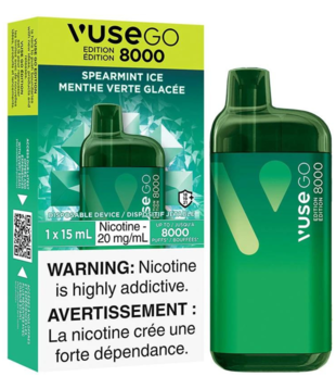 Spearmint Ice 20mg Vuse Go 8000 Rechargeable Disposable