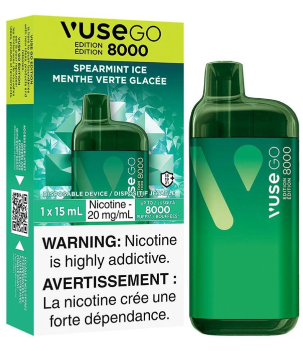 Vuse Spearmint Ice 20mg Vuse Go 8000 Rechargeable Disposable