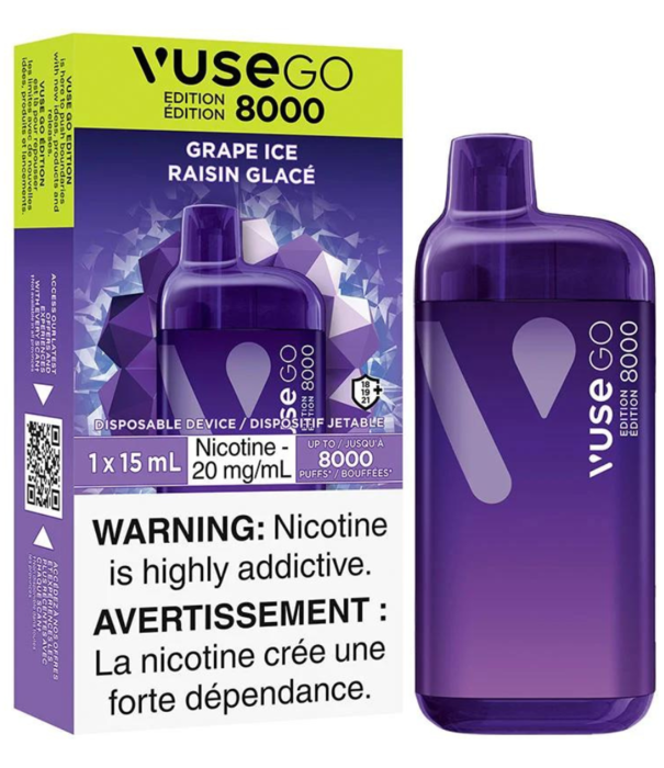 Vuse Grape Ice 20mg Vuse Go 8000 Rechargeable Disposable