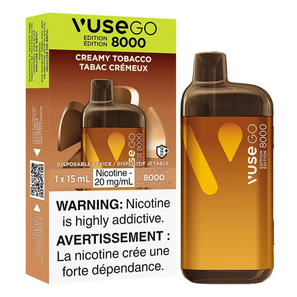 Creamy Tobacco 20mg Vuse Go 8000 Rechargeable Disposable
