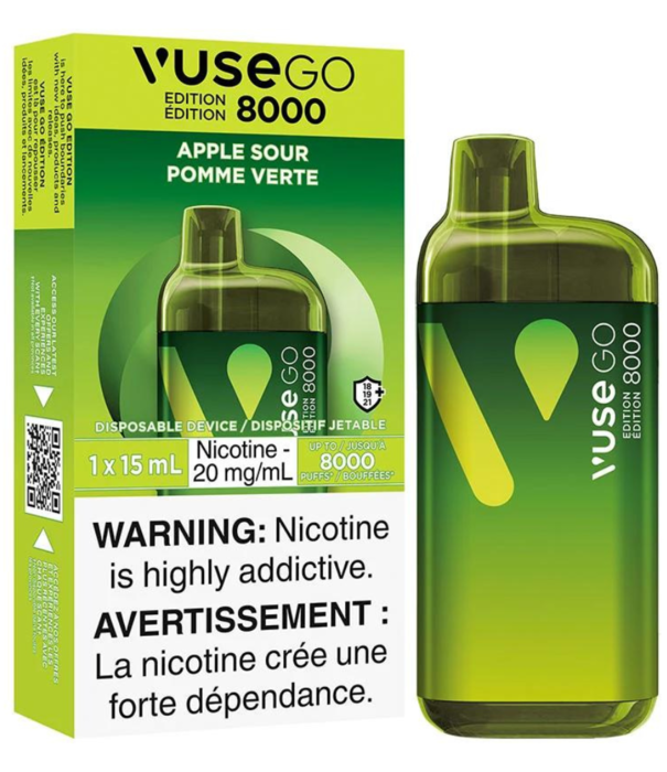 Vuse Apple Sour  20mg Vuse Go 8000 Rechargeable Disposable