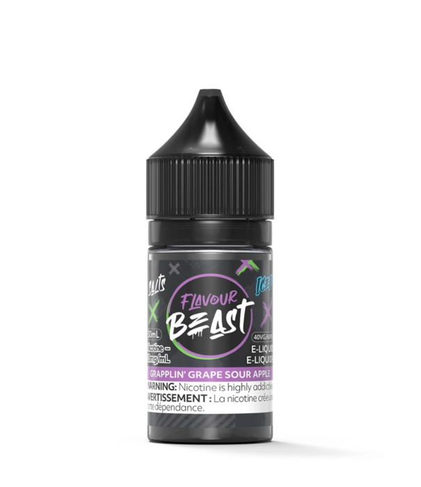 Flavour Beast Graplin’ Grape Sour Apple Ice 20mg Flavour Beast Nic Salt 30ml E-Liquid