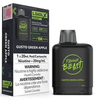 Gusto Green Apple Flavour Beast Level X Boost G2 25000 Disposable Vape Pod