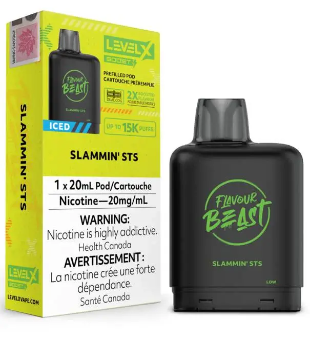 Flavour Beast Slammin’ STS Ice Flavour Beast Level X Boost G2 25000 Disposable Vape Pod