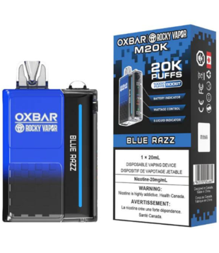 Blue Razz Rocky Vapor Ox Bar M20K Rechargeable Disposable