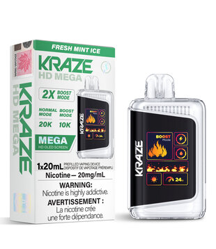 Fresh Mint Ice Kraze HD Mega 20000 Rechargeable Disposable