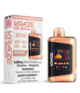 Peach Watermelon  Ice Kraze HD Mega 20000 Rechargeable Disposable