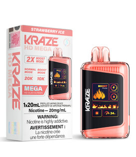 Strawberry Ice Kraze HD Mega 20000 Rechargeable Disposable