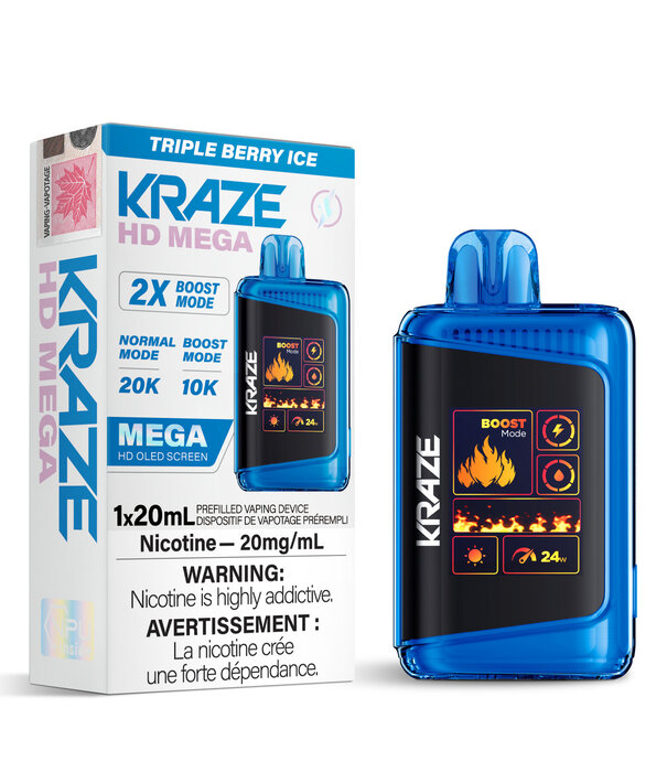 Kraze Triple Berry Ice Kraze HD Mega 20000 Rechargeable Disposable