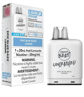 Epic Blue Razz Lemon Iced Flavour Beast Unleashed Level X Boost G2 25000 Disposable Vape Pod