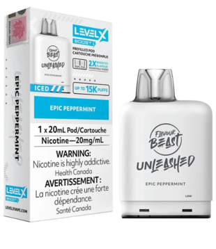 Epic Peppermint Iced Flavour Beast Unleashed Level X Boost G2 25000 Disposable Vape Pod