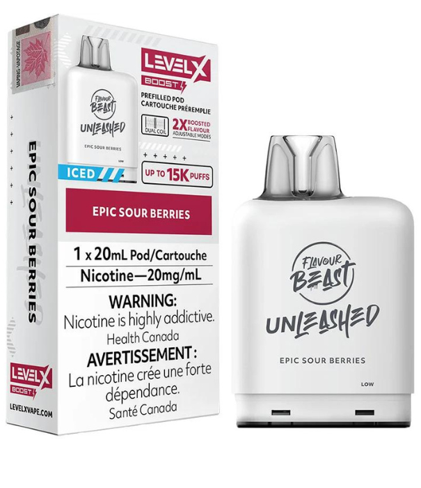 Flavour Beast Epic Sour Berries Iced Flavour Beast Unleashed Level X Boost G2 25000 Disposable Vape Pod