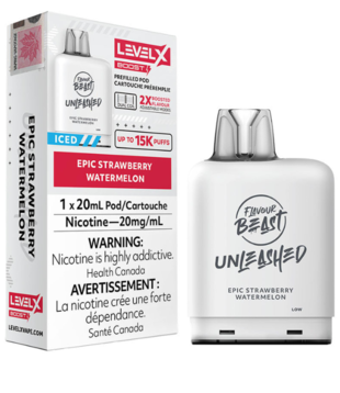 Epic Strawberry Watermelon Iced Flavour Beast Unleashed Level X 25000 Disposable Vape Pod