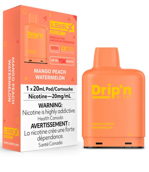 Drip'n Mango Peach Watermelon Drip’N Level X Boost G2 25000 Disposable Vape Pod