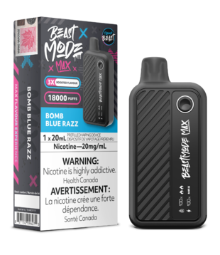 Bomb Blue Razz Flavour Beast Beast Mode Max 18000 Rechargeable Disposable