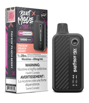 Packin’ Peach Berry Flavour Beast Beast Mode Max 18000  Disposable Vape