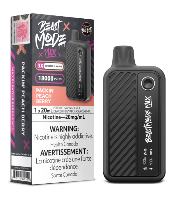 Flavour Beast Packin’ Peach Berry Flavour Beast Beast Mode Max 18000  Disposable Vape