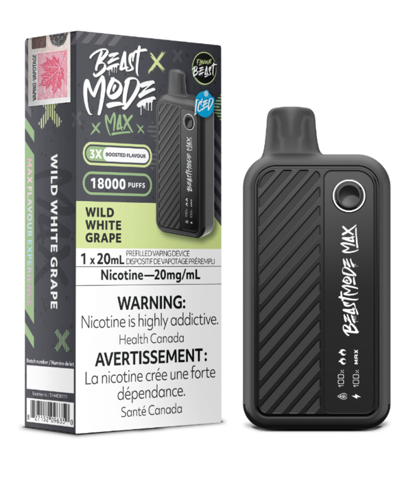 Flavour Beast Wild White Grape Ice Flavour Beast Beast Mode Max 18000 Rechargeable Disposable