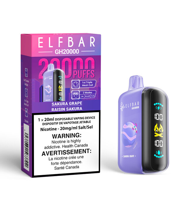 Elf Bar Sakura Grape Elf Bar GH20000 Rechargeable Disposable