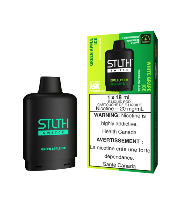 STLTH Green Apple Ice / White Grape Ice STLTH Switch 15000 Disposable Vape Pod