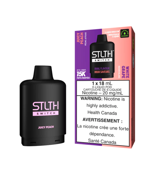 STLTH Juicy Peach / White Grape STLTH Switch 15000 Disposable Vape Pod