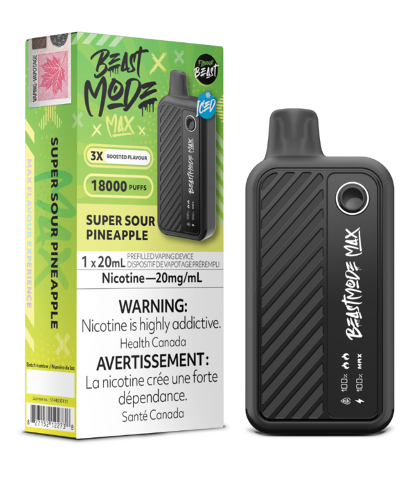 Flavour Beast Super Sour Pineapple Ice Flavour Beast Beast Mode Max 18000 Rechargeable Disposable