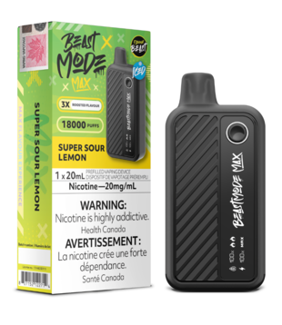 Super Sour Lemon Ice Flavour Beast Beast Mode Max 18000 Rechargeable Disposable
