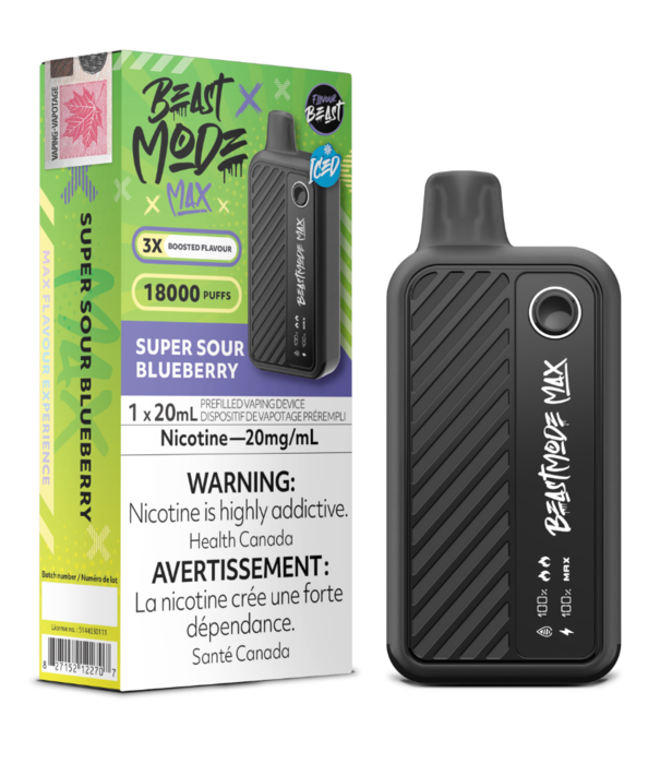 Flavour Beast Super Sour Blueberry Ice Flavour Beast Beast Mode Max 18000 Rechargeable Disposable