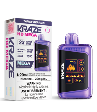 Tangy Berries Kraze HD Mega 20000 Rechargeable Disposable