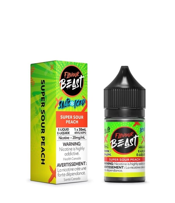 Flavour Beast Super Sour Peach Ice 20mg Flavour Beast Nic Salts 30ml E- Liquid
