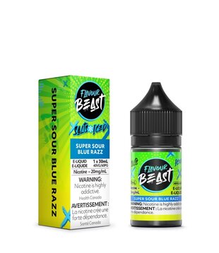 Super Sour Blue Razz Ice 20mg Flavour Beast Nic Salts 30ml E-Liquid